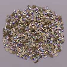 Nail Art Glass Rhinestones Glitter Diamond Crystal Gem 3D Tips DIY Decoration