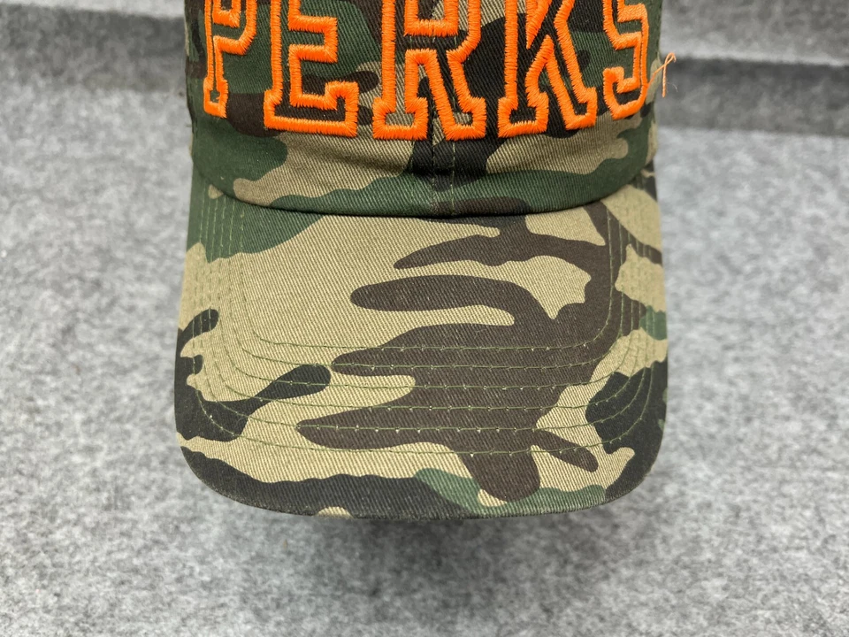 Chapéu Perks Ethos alça traseira adulto tamanho único laranja verde camuflagem 100% algodão - Imagem 3 de 4