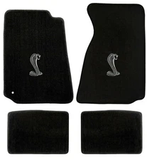 ACC Mustang Floor Mats W/ Cobra Logo Fits 1994-2004 -Conv. Only-Black Carpet