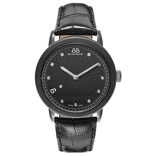88 RUE DU RHONE 39 MM BLACK DIAL 11 DIAMOND MARKERS WOMEN'S WATCH