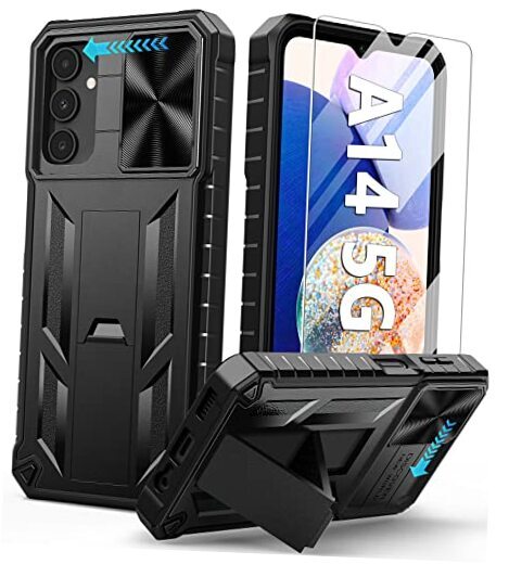 FNTCASE for Samsung Galaxy A14-5G Case: Samsung A14 5G Black（6.6 inch）