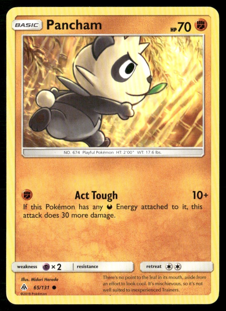 2018 Forbidden Light Set Pokemon Card 065  Pancham LP
