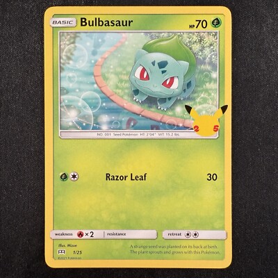 bulbasaur pokemon card mcdonalds Cartas 25 Aniversario Pokemon TCG Bulbasaur 1/25 McDonald's
