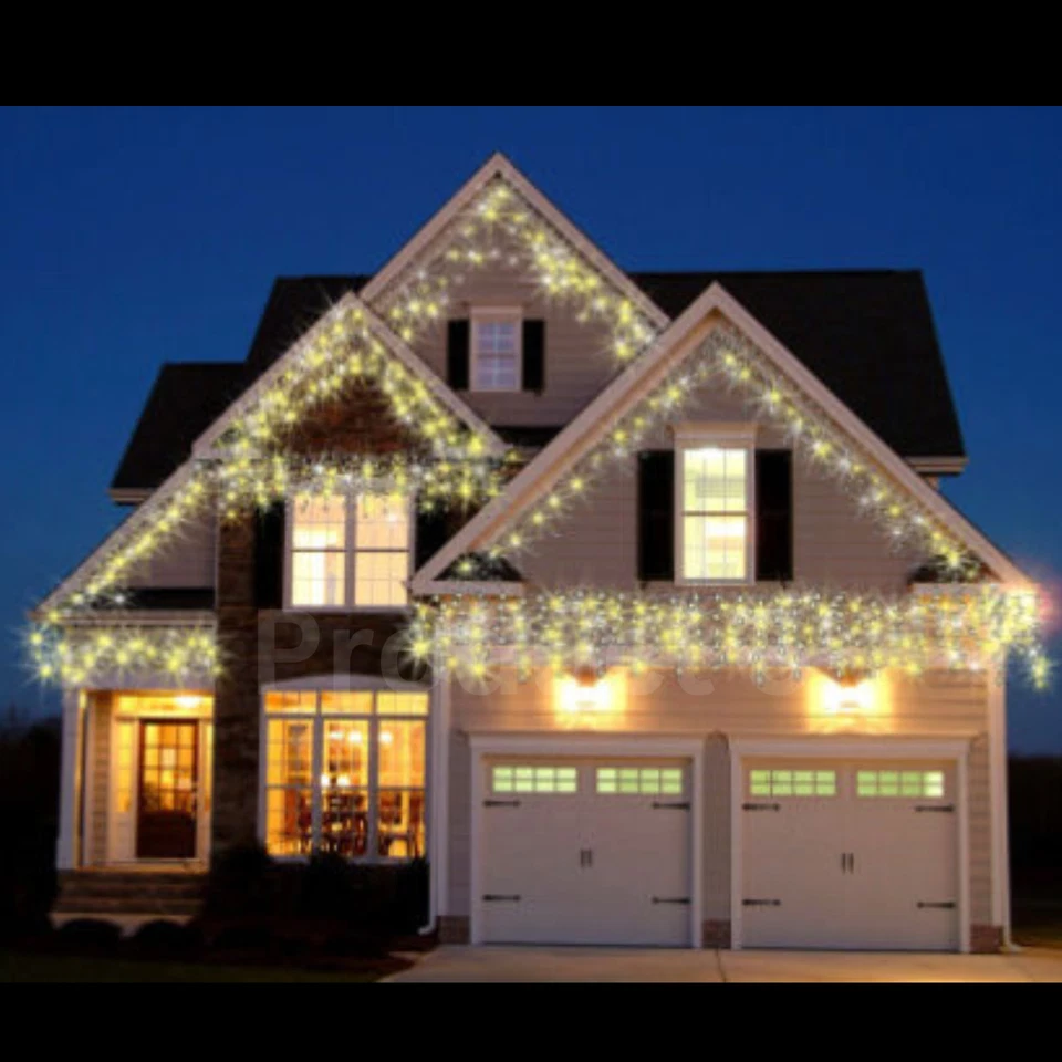 Icicle Lights Snowing Effects Chaser Outdoor Xmas Battery Operated 200 LED - Image 4 of 4