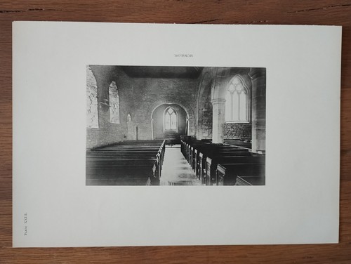 Munslow Church, Shropshire - Interior View - Antique Print - 1894