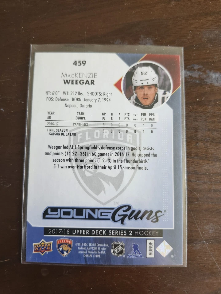2017-18 Upper Deck Silver Foil #459 MacKenzie Weegar - Image 2 of 2
