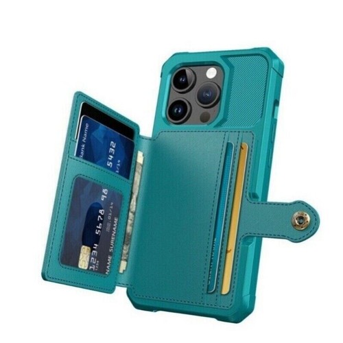 For iPhone 16e 15 14 13 12 11 Pro Max Plus X Wallet Leather Card Slot Case Cover - Picture 63 of 67