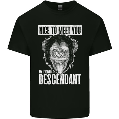 Schimpanse Evolved Descendant lustiger Affe Affe Herren leichte Baumwolle T-Shirt