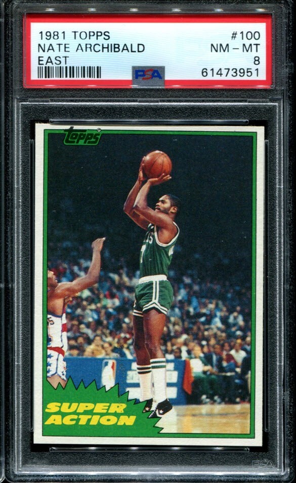 PSA 8 NM MINT 1981 TOPPS NATE ARCHIBALD #100 EAST CELTICS 73951 B176