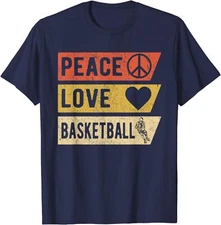 Vintage Peace Love Basketball Sports Lover Gift Unisex T-Shirt