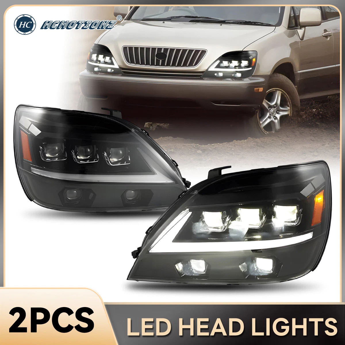 4 Luces Led Laterales Con Lente Ahumada, Luces Intermitentes | Envío gratis