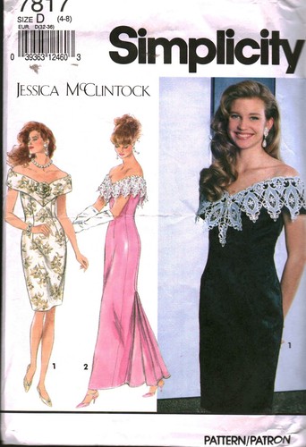 7817 Vintage Simplicity SEWING Pattern Misses Jessica McClintock Dress OOP Prom