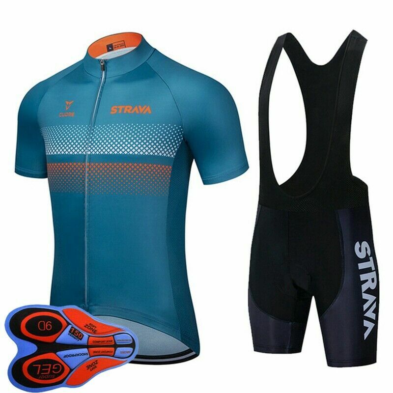 2021 Summer Team Mens Cycling Jersey Bib Shorts 9D Set Short Sleeve