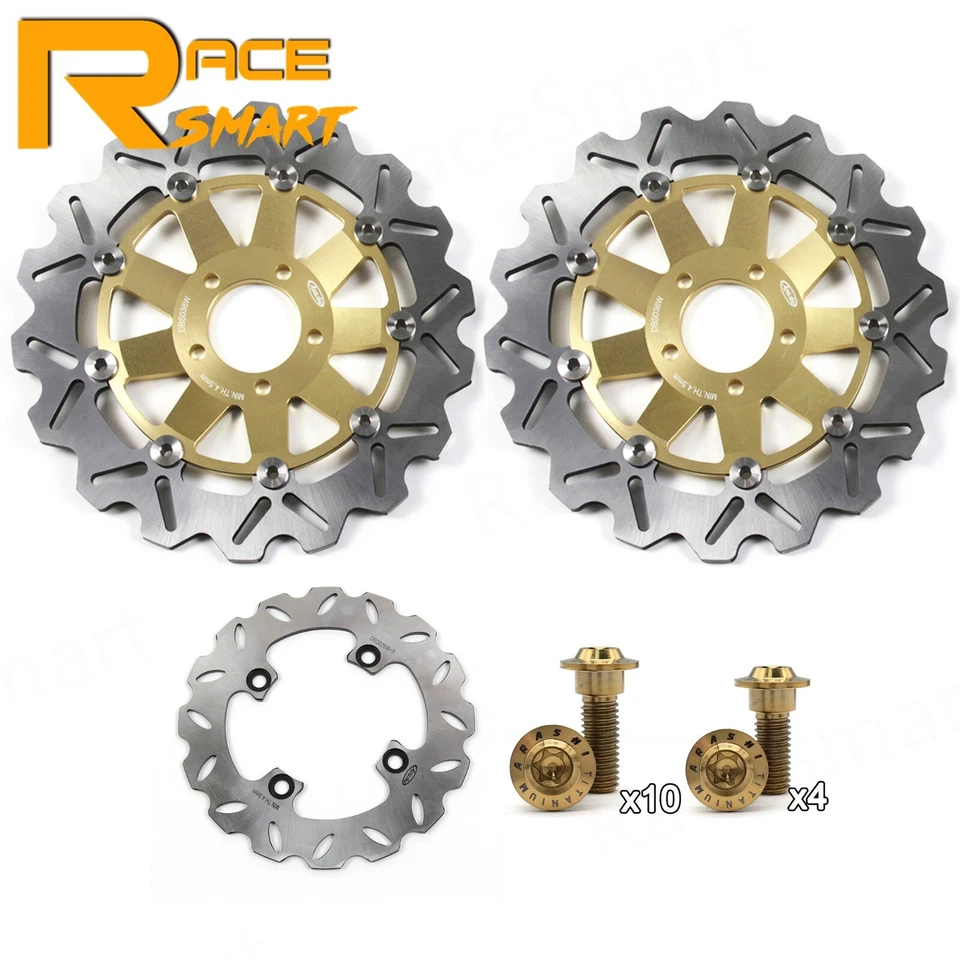 Rotores de freno delanteros traseros discos pernos de montaje tornillos para Kawasaki Z750S 2005 2006 Foto 2 de 4