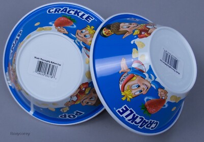 Kelloggs 2 Rice Krispies Snap Crackle Pop Plastic Cereal Bowl NEW