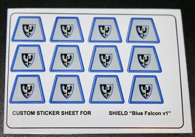 Custom Aufkleber für Ritter Figur Replacement Sticker for Torso Blue Falcon v1