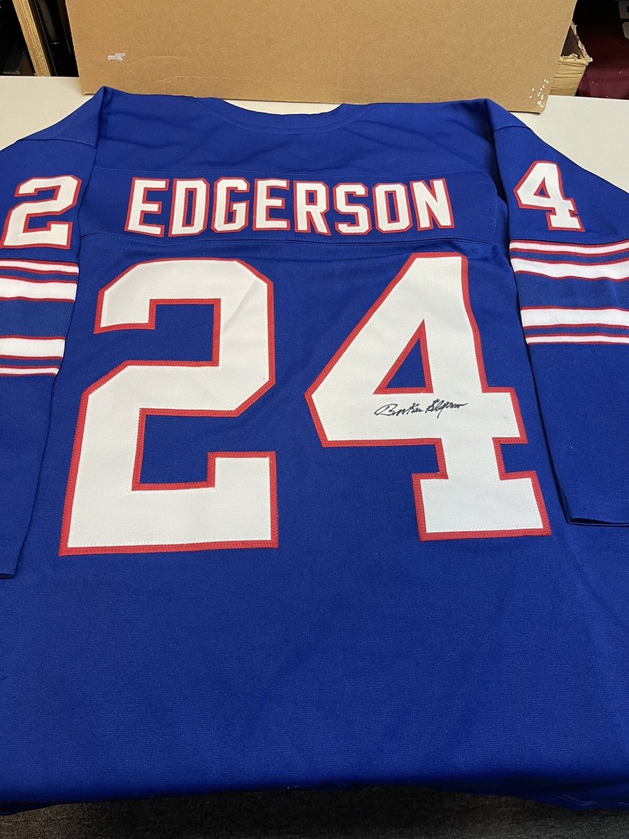 BUFFALO BILLS Booker Edgerson #24 SIGNED CUSTOM 3/4 Sleeve
