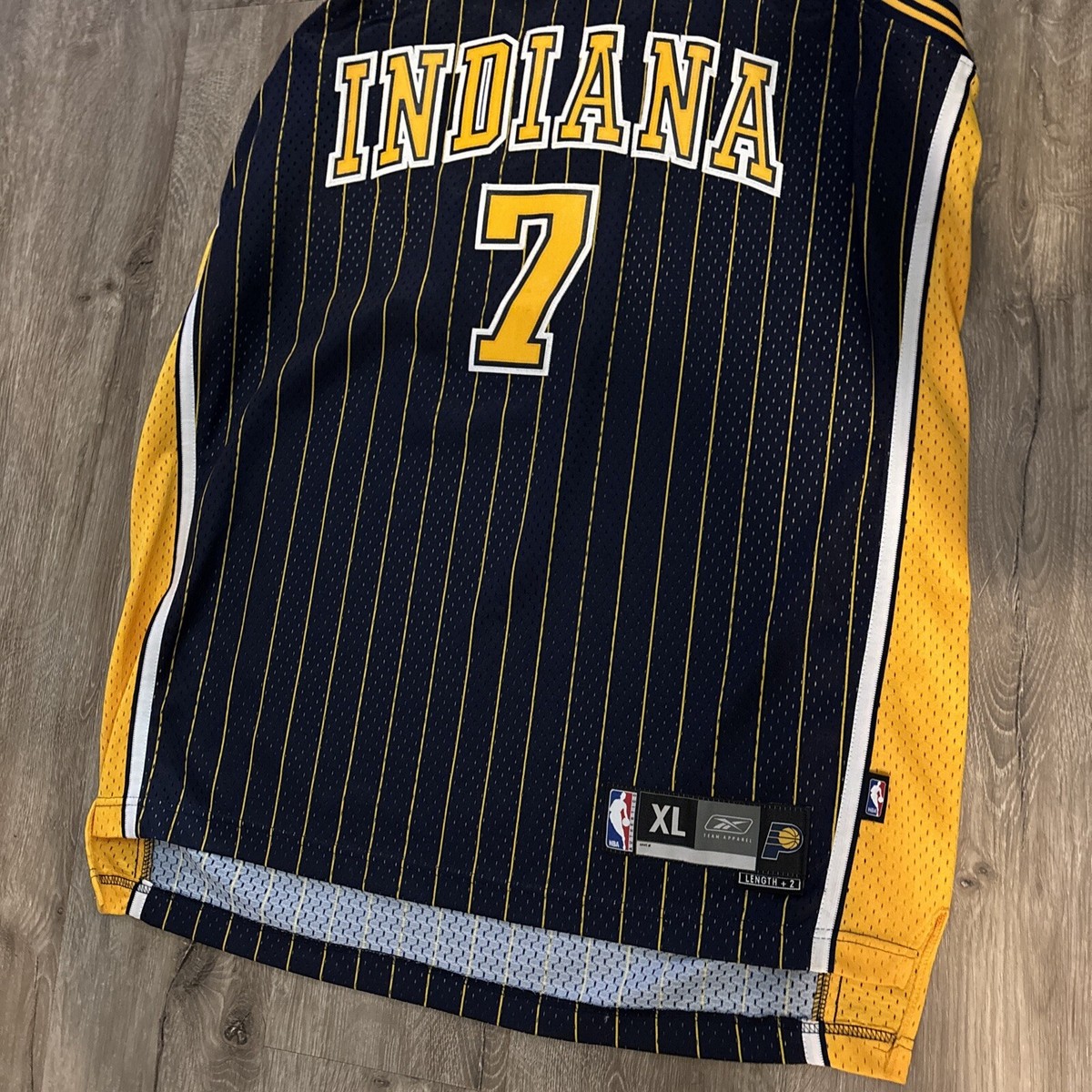 Jermaine O'neal Indiana Pacers #7 AUTHENTIC STITCHED REEBOK RETRO
