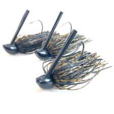 3 Hand-Tied, 1/2-oz. Black and Tan Recessed Flat-Eye Flipping Jigs