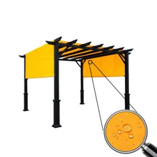 Waterproof Pergola Shade Cover Replacement Canopy Cover w/ Rod Pockets 4 Colors
