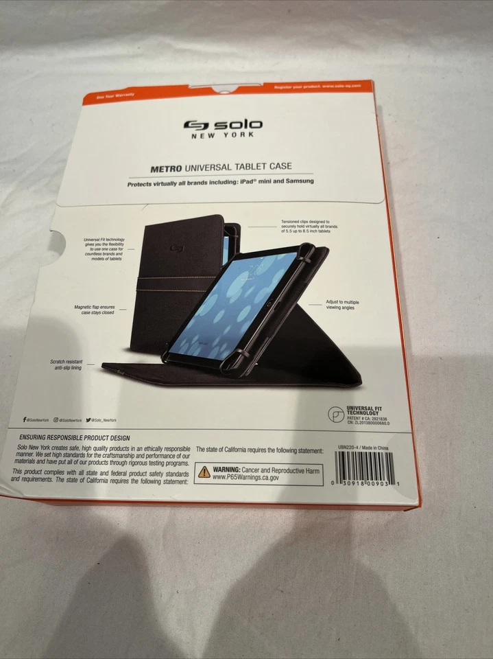 Solo NY Metro Universal iPad Minis Tablet Case Black Color UBN2204 - Image 4 of 4