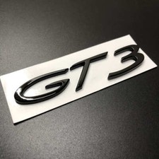 Black 3d Gt3 Racing Badge Decals Car Rear Trunk Lid Modified Sticker Emblem