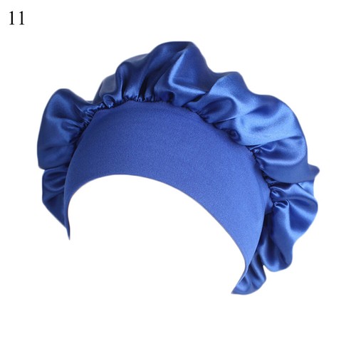 Women Sleeping Bonnet Hair Wrap Silk Satin Cap Elastic Night Soft Hat Headwear [ - Picture 23 of 46