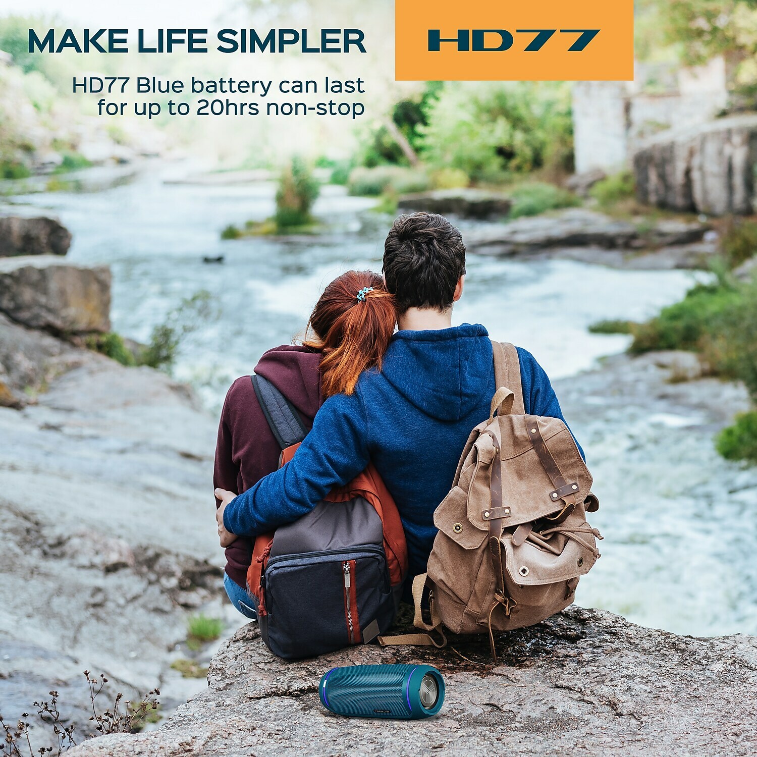 Treblab HD77 Premium Bluetooth Wireless Portable Speaker Waterproof Blue HD77BL - Picture 3 of 6