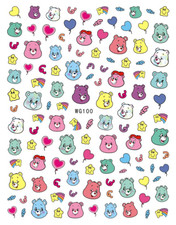 Teddy Bear Sweet Heart Stars Hello Kitty Unicorn 3D Self-Adhesive Nail Sticker