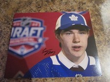 FRASER MINTEN SIGNED 8x10 MATTE PHOTO KAMLOOPS BLAZERS TORONTO MAPLE LEAFS (C)