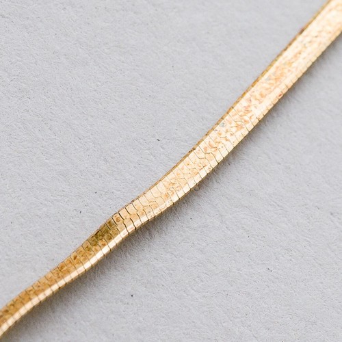 Halskette Heringbone Kette 925 Silber vergoldet 1,5 mm 42 cm 1,96 g - Bild 3 von 8