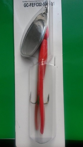 PAQUETE DE 5 SEÑUELOS 21g VOLADORES C PLATA ORO COOPER HOJA SPINNER SALMÓN FEFC02 - Imagen 8 de 22