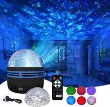 2 in 1 Northern Galaxy Light, Northern Lights and Ocean Wave Projector with Remo