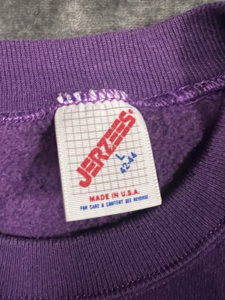 Mardi Gras Sweatshirt Size L Vintage Mardi Gras Alligator 90s Purple Jerzees USA - Image 2 of 4