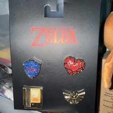 The Legend of Zelda Nintendo Bioworld 2018 Set di spille NES cartuccia scudo cuore