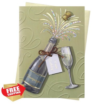 BIOBROWN Champagne Birthday Card 5''x7''