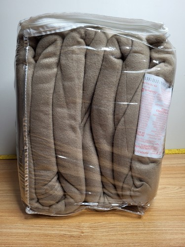 Sunbeam Quilted Fleece Heated ELECTRIC BLANKET, DUAL Adjust Queen, DARK TAN, NEW - Picture 4 of 4