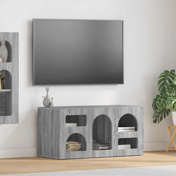 Tv-SchräNk Elst 80 X 35 X 40 Cm Sonoma-Grau Holzwerkstoff-image