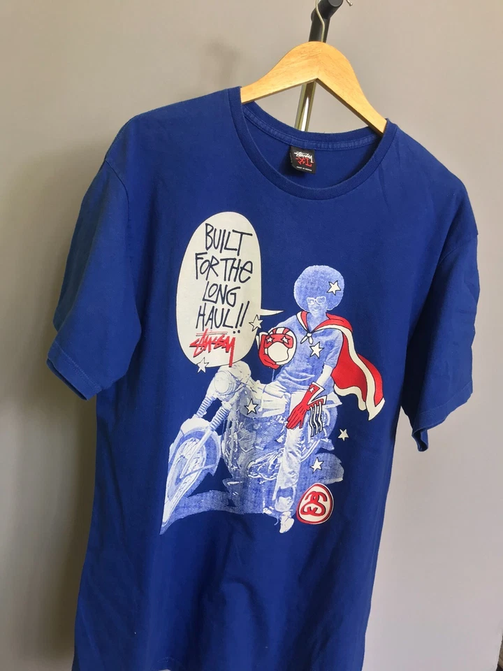 Camiseta vintage Stussy camiseta años 90 2000 para hombre XL azul - Imagen 3 de 4
