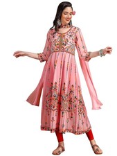 Women's Georgette Embroidered and Sequence Work Anarkali Kurta and Dupatta Set