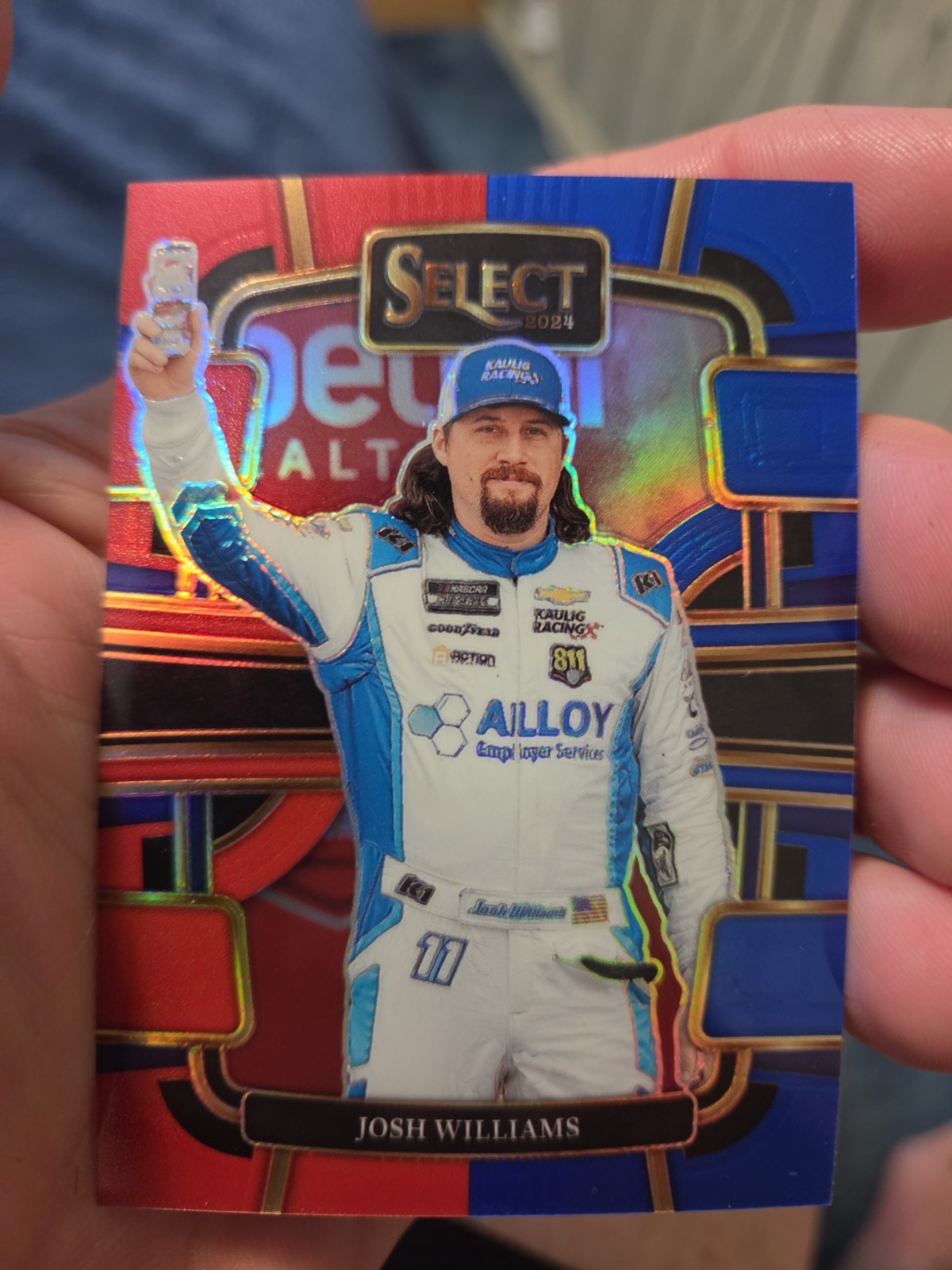 2024 Panini Select NASCAR Racing #61 Josh Williams Blue & Red Prizm #/249