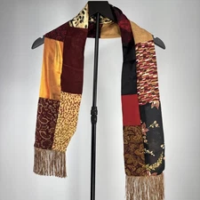 Mixed Pattern Fringe accent scarf 46 X 5 1/2