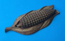 ANTIQUE CAST BRASS EAR OF CORN HUSK 9" DOOR KNOCKER FARM HERCO MEXICO HARDWARE