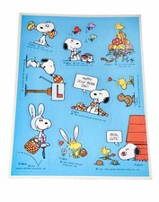 Vtg 1958  65 United Feature Syndicate Schulz Snoopy/Woodstock Easter Sticker Shee