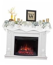 Sage Green Mantle Scarf Watercolor Plant Leaves 70 x 17 Inch Green Leaves