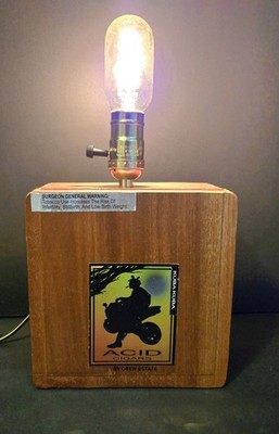Handcrafted Drew Estate ACID Kuba Kuba Cigar Box Lamp Man Cave Decor