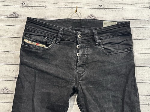 Pantalone jeans DIESEL uomo elegante taglia 29x30 nero denim lavaggio scuro slim skinny fit - Foto 6 di 23