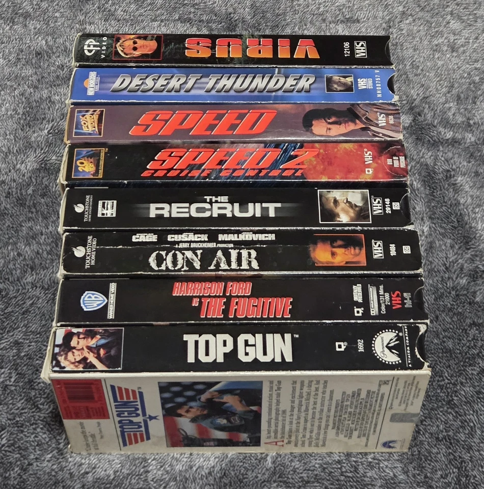 80s 90s 2000s Action VHS Lot Of 8 Top Gun Speed Con Air - Image 3 of 4
