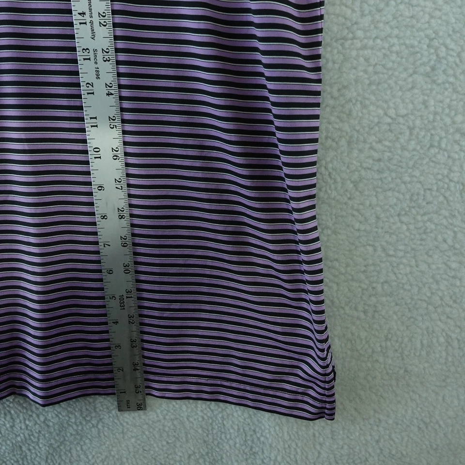 Camisa polo de golf Callaway para hombre XLT a rayas negra púrpura rendimiento elástica Foto 4 de 4