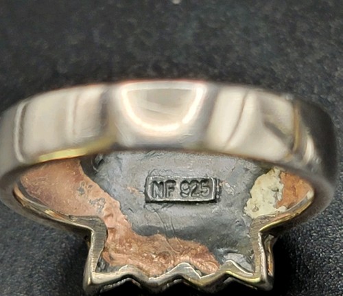 Art Deco Inspired Designer NF 925 Sterling Mother Of Pearl Square Marcasite Ring - Picture 22 of 23